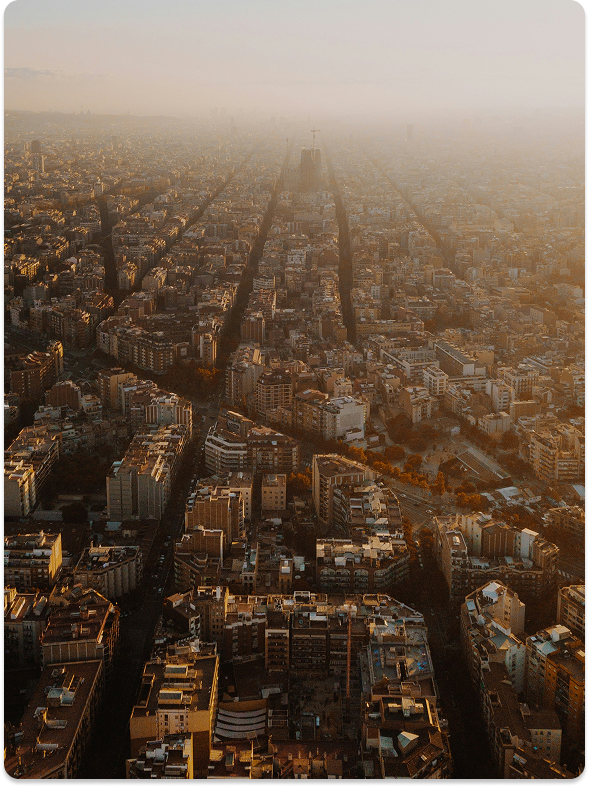 a bird view of Barcelona